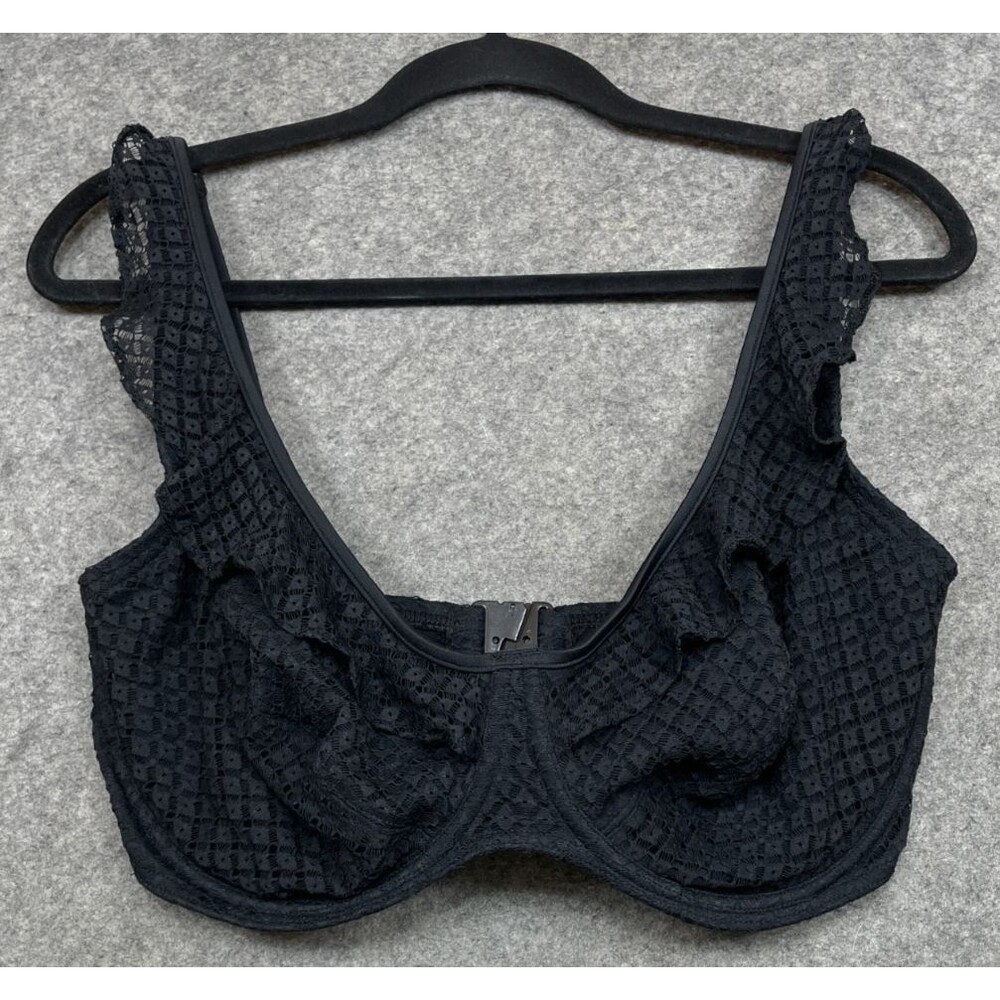 Freya Bohemia High Apex Convertible Bikini Top Womens 34J Black Swim Underwire